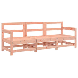 vidaXL Garden Middle Sofas Outdoor Sofa Sectional Sofa 2 pcs Solid Wood Pine - natural douglas, 2x corner + middle