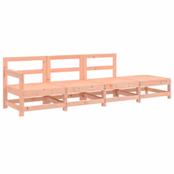 vidaXL Garden Middle Sofas Outdoor Sofa Sectional Sofa 2 pcs Solid Wood Pine - natural douglas, corner + 2x middle + footrest