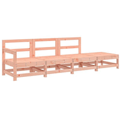 vidaXL Garden Middle Sofas Outdoor Sofa Sectional Sofa 2 pcs Solid Wood Pine - natural douglas, corner + 2x middle + footrest