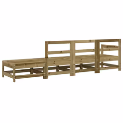 vidaXL Garden Middle Sofas Outdoor Sofa Sectional Sofa 2 pcs Solid Wood Pine - natural impregnated, corner + 2x middle + footrest