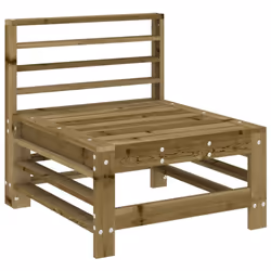 vidaXL Garden Middle Sofa Footrest Outdoor Sofa Coffee Table Solid Wood Pine - natural impregnated, middle sofa