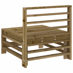 vidaXL Garden Middle Sofa Footrest Outdoor Sofa Coffee Table Solid Wood Pine - natural impregnated, middle sofa - Additional view 4