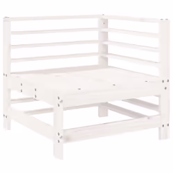 vidaXL Garden Corner Sofas Outdoor Sectional Sofa 2 pcs White Solid Wood Pine