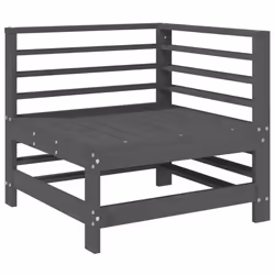 vidaXL Garden Corner Sofas Outdoor Sectional Sofa 2 pcs Grey Solid Wood Pine