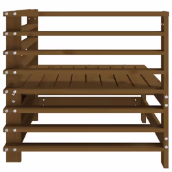 vidaXL Garden Corner Sofa Outdoor Sofas 2 pcs Honey Brown Solid Wood Pine - Additional view 4