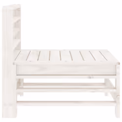 vidaXL Garden Middle Sofas Outdoor Sectional Sofa 2 pcs White Solid Wood Pine - Additional view 4