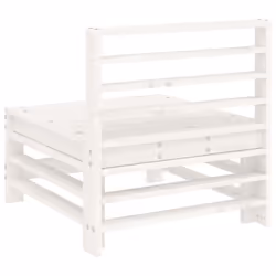 vidaXL Garden Middle Sofas Outdoor Sectional Sofa 2 pcs White Solid Wood Pine - Additional view 5