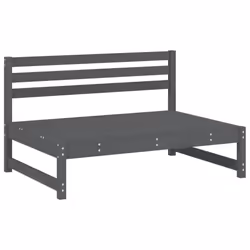 vidaXL Garden Middle Sofa Footrest Outdoor Sofa Coffee Table Solid Wood Pine - grey pine, middle sofa