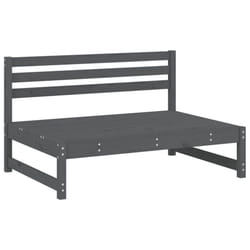 vidaXL Garden Middle Sofa Footrest Outdoor Sofa Coffee Table Solid Wood Pine - grey pine, middle sofa