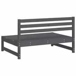 vidaXL Garden Middle Sofa Footrest Outdoor Sofa Coffee Table Solid Wood Pine - grey pine, middle sofa - Additional view 4