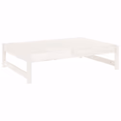 vidaXL Garden Middle Sofa Footrest Outdoor Sofa Coffee Table Solid Wood Pine - white pine, footrest