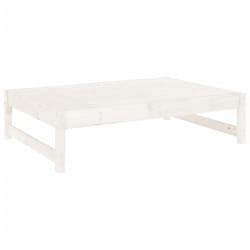 vidaXL Garden Middle Sofa Footrest Outdoor Sofa Coffee Table Solid Wood Pine - white pine, footrest