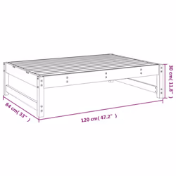 vidaXL Garden Middle Sofa Footrest Outdoor Sofa Coffee Table Solid Wood Pine - white pine, footrest