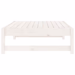 vidaXL Garden Middle Sofa Footrest Outdoor Sofa Coffee Table Solid Wood Pine - white pine, footrest - Additional view 4