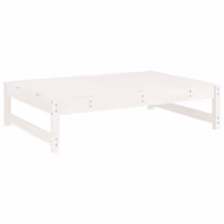 vidaXL Garden Middle Sofa Footrest Outdoor Sofa Coffee Table Solid Wood Pine - white pine, footrest - Additional view 5