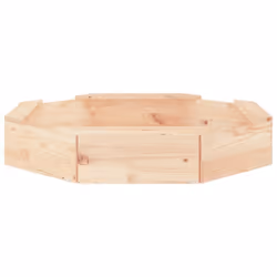 vidaXL Sandbox with Seats Kids Toy Outdoor Sandpit Octagon Solid Wood Pine - natural pine, 111 x 111 x 20 cm - Additional view 4