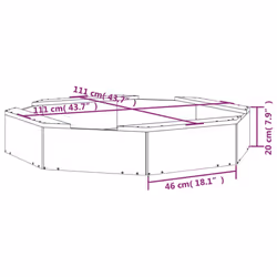 vidaXL Sandbox with Seats Kids Toy Outdoor Sandpit Octagon Solid Wood Pine - white pine, 111 x 111 x 20 cm - Additional view 8