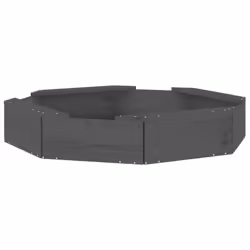 vidaXL Sandbox with Seats Kids Toy Outdoor Sandpit Octagon Solid Wood Pine - grey pine, 111 x 111 x 20 cm