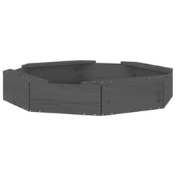 vidaXL Sandbox with Seats Kids Toy Outdoor Sandpit Octagon Solid Wood Pine - grey pine, 111 x 111 x 20 cm