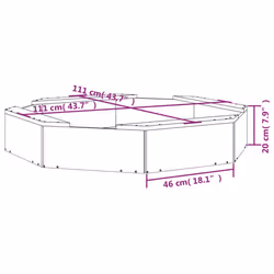 vidaXL Sandbox with Seats Kids Toy Outdoor Sandpit Octagon Solid Wood Pine - grey pine, 111 x 111 x 20 cm