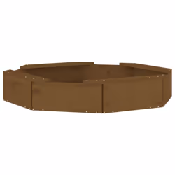 vidaXL Sandbox with Seats Kids Toy Outdoor Sandpit Octagon Solid Wood Pine - honey brown pine, 111 x 111 x 20 cm - Additional view 5