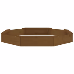 vidaXL Sandbox with Seats Kids Toy Outdoor Sandpit Octagon Solid Wood Pine - honey brown pine, 159.5 x 159.5 x 20 cm - Additional view 4