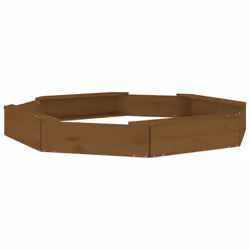 vidaXL Sandbox with Seats Kids Toy Outdoor Sandpit Octagon Solid Wood Pine - honey brown pine, 159.5 x 159.5 x 20 cm - Additional view 5
