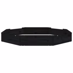 vidaXL Sandbox with Seats Kids Toy Outdoor Sandpit Octagon Solid Wood Pine - black pine, 159.5 x 159.5 x 20 cm - Additional view 4