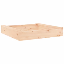 vidaXL Sandbox with Seats Kids Toy Outdoor Sandpit Square Solid Wood Pine - natural pine, 111 x 111 x 20 cm
