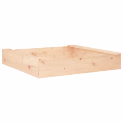 vidaXL Sandbox with Seats Kids Toy Outdoor Sandpit Square Solid Wood Pine - natural pine, 111 x 111 x 20 cm - Additional view 5