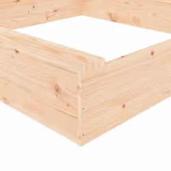 vidaXL Sandbox with Seats Kids Toy Outdoor Sandpit Square Solid Wood Pine - natural pine, 111 x 111 x 20 cm - Additional view 6