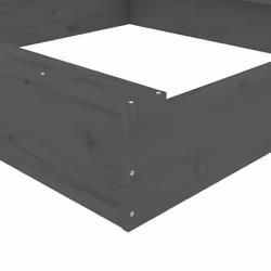 vidaXL Sandbox with Seats Kids Toy Outdoor Sandpit Square Solid Wood Pine - grey pine, 111 x 111 x 20 cm - Additional view 6