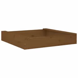 vidaXL Sandbox with Seats Kids Toy Outdoor Sandpit Square Solid Wood Pine - honey brown pine, 111 x 111 x 20 cm - Additional view 5
