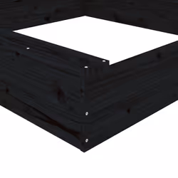 vidaXL Sandbox with Seats Kids Toy Outdoor Sandpit Square Solid Wood Pine - black pine, 111 x 111 x 20 cm - Additional view 6
