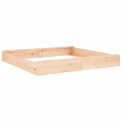 vidaXL Sandbox with Seats Kids Toy Outdoor Sandpit Square Solid Wood Pine - natural pine, 160 x 160 x 20 cm - Additional view 5