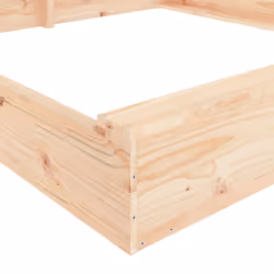 vidaXL Sandbox with Seats Kids Toy Outdoor Sandpit Square Solid Wood Pine - natural pine, 160 x 160 x 20 cm - Additional view 6