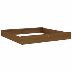 vidaXL Sandbox with Seats Kids Toy Outdoor Sandpit Square Solid Wood Pine - honey brown pine, 160 x 160 x 20 cm - Additional view 5