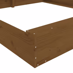 vidaXL Sandbox with Seats Kids Toy Outdoor Sandpit Square Solid Wood Pine - honey brown pine, 160 x 160 x 20 cm - Additional view 6