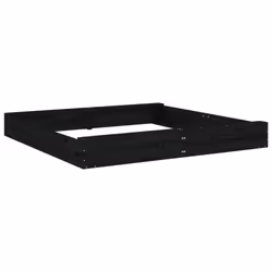 vidaXL Sandbox with Seats Kids Toy Outdoor Sandpit Square Solid Wood Pine - black pine, 160 x 160 x 20 cm - Additional view 5
