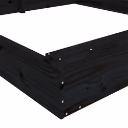 vidaXL Sandbox with Seats Kids Toy Outdoor Sandpit Square Solid Wood Pine - black pine, 160 x 160 x 20 cm - Additional view 6