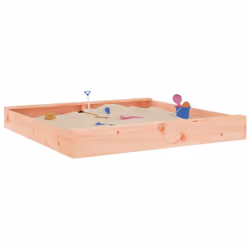 vidaXL Sandbox with Seats Kids Toy Outdoor Sandpit Square Solid Wood Pine - natural douglas, 160 x 160 x 20 cm - Additional view 2
