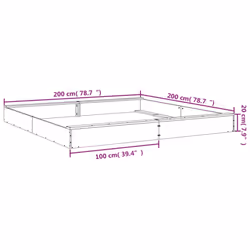 vidaXL Sandbox with Seats Kids Toy Outdoor Sandpit Square Solid Wood Pine - white pine, 200 x 200 x 20 cm - Additional view 8