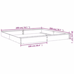 vidaXL Sandbox with Seats Kids Toy Outdoor Sandpit Square Solid Wood Pine - grey pine, 200 x 200 x 20 cm - Additional view 8