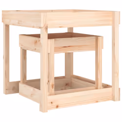 vidaXL Sand Tables Sandpit and Water Table Play Table 2 pcs Solid Wood Pine - natural pine - Additional view 6