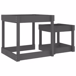 vidaXL Sand Tables Sandpit and Water Table Play Table 2 pcs Solid Wood Pine - grey pine - Additional view 5