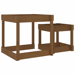 vidaXL Sand Tables Sandpit and Water Table 2 pcs Honey Brown Solid Wood Pine - Additional view 5
