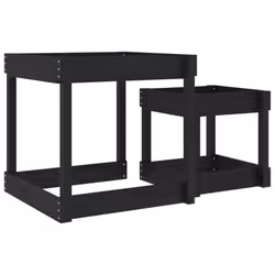 vidaXL Sand Tables Sandpit and Water Table Play Table 2 pcs Solid Wood Pine - black pine - Additional view 5
