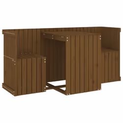 vidaXL Balcony Set 2-Seater Table & Chair Garden Furniture Set Solid Wood Pine - honey brown pine