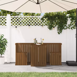 vidaXL Balcony Set 2-Seater Table & Chair Garden Furniture Set Solid Wood Pine - honey brown pine
