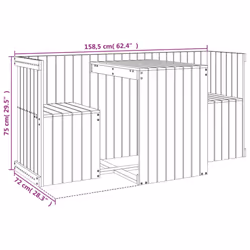 vidaXL Balcony Set 2-Seater Table & Chair Garden Furniture Set Solid Wood Pine - honey brown pine